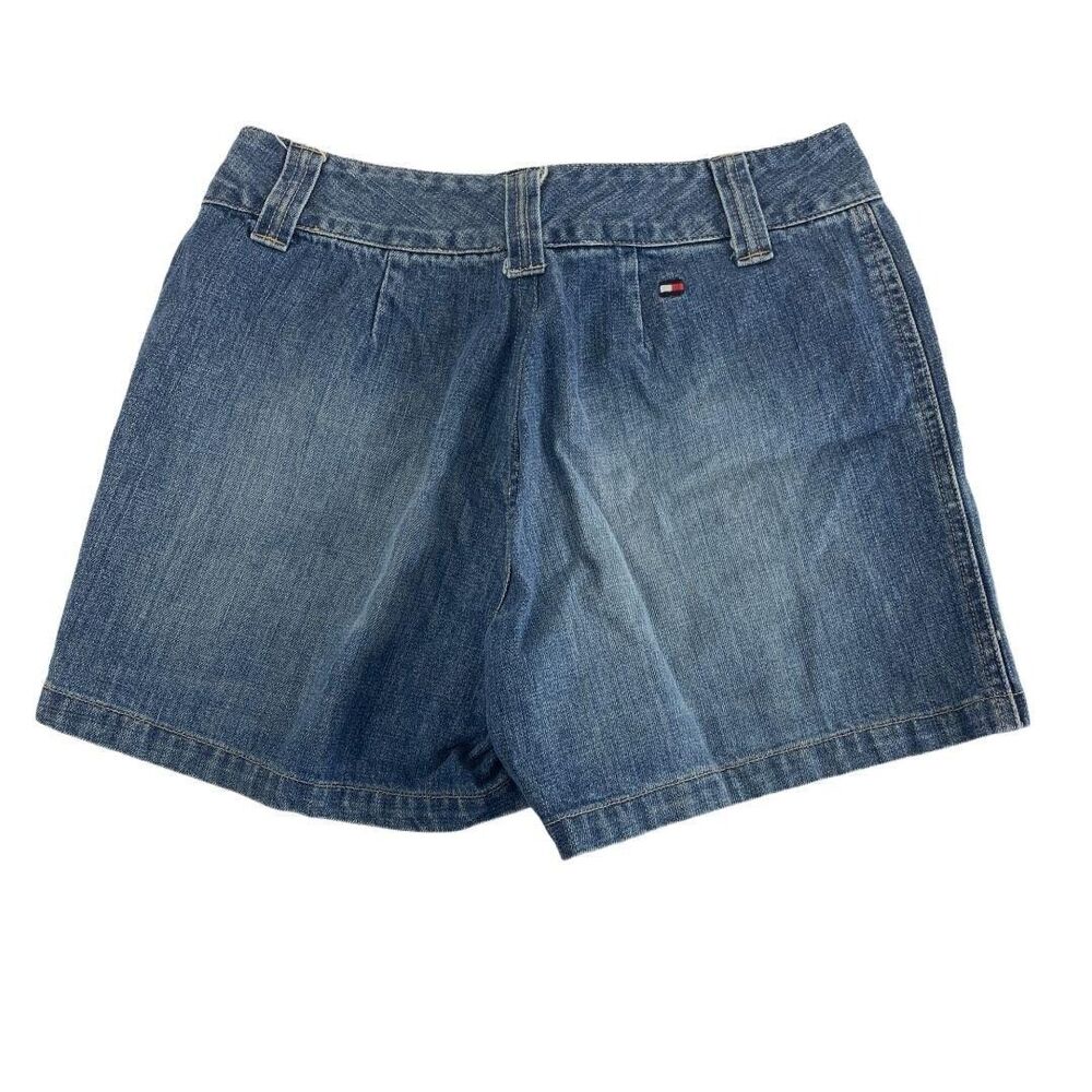 Tommy Hilfiger 8 Shorts Jean Denim 28 x 4.5 Mini High Rise Flag Vintage Blue - Picture 2 of 4